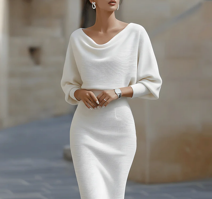 Nabalu Sloane | Ribbed Knit Spring Midi Dress