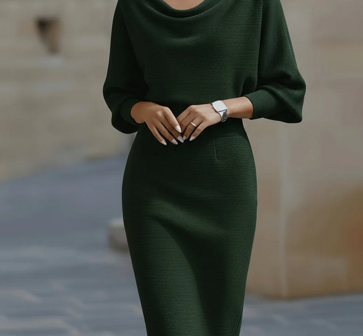 Nabalu Sloane | Ribbed Knit Spring Midi Dress
