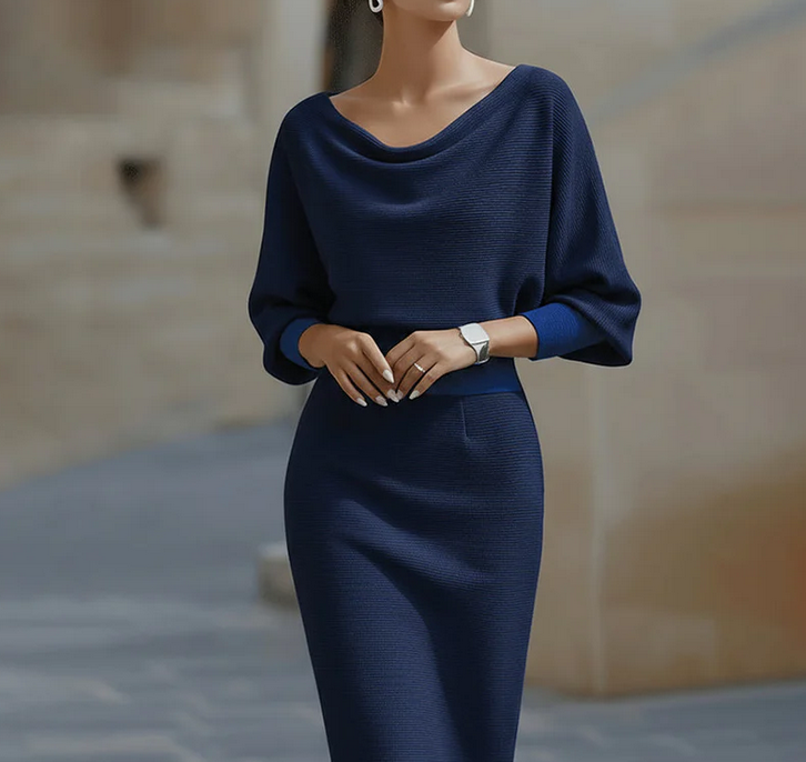 Nabalu Sloane | Ribbed Knit Spring Midi Dress