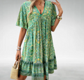Nabalu Zafrina | Women’s Bohemian Print Flowy Midi Dress