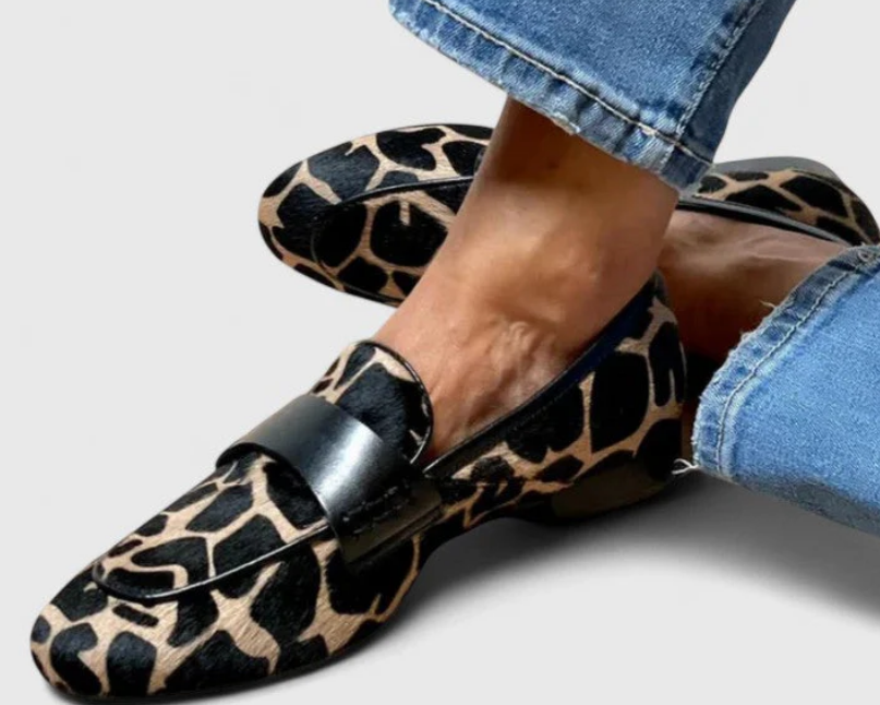 Nabalu Women’s Slip-On Loafers – Printed Low Heel Casual Shoes
