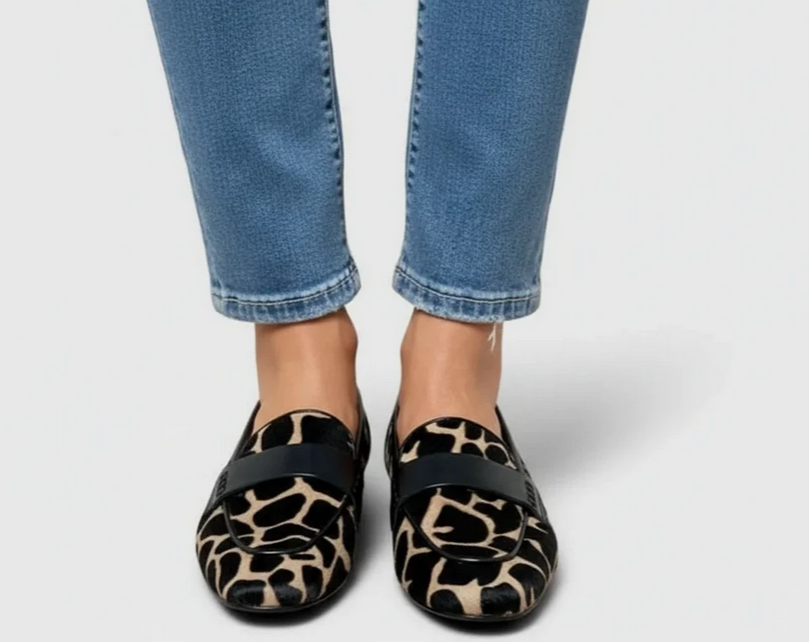 Nabalu Women’s Slip-On Loafers – Printed Low Heel Casual Shoes