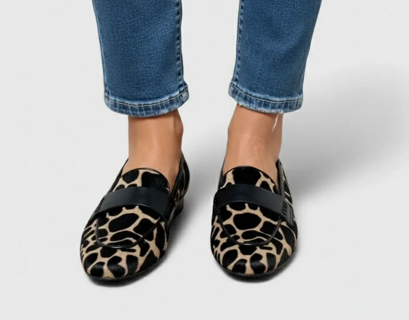 Nabalu Women’s Slip-On Loafers – Printed Low Heel Casual Shoes