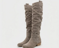 Nabalu Women’s Knee-High Boots – Perforated Upper with Slouch Design