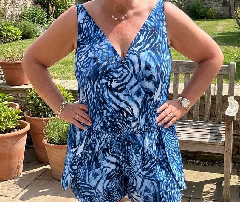 Nabalu Liorenna | Women’s Printed Wrap-Front Summer Playsuit