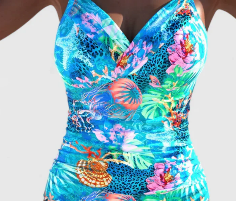 Nabalu Marivellea | Women’s Floral Wrap-Front One-Piece Swimwear