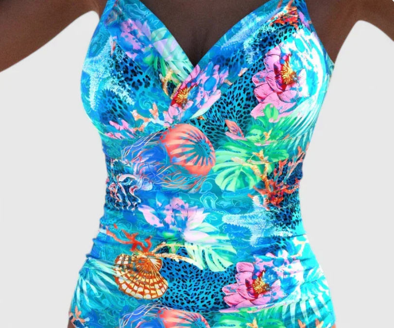 Nabalu Marivellea | Women’s Floral Wrap-Front One-Piece Swimwear