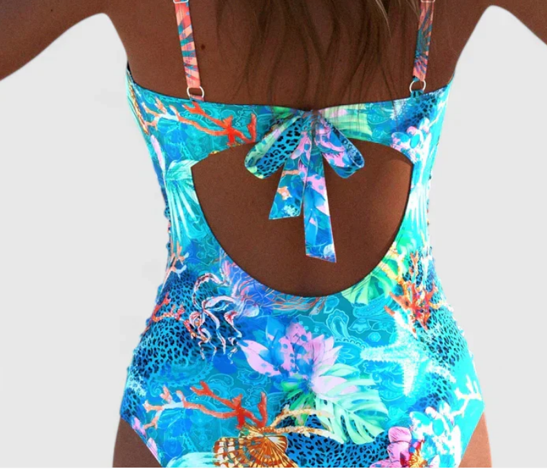 Nabalu Marivellea | Women’s Floral Wrap-Front One-Piece Swimwear