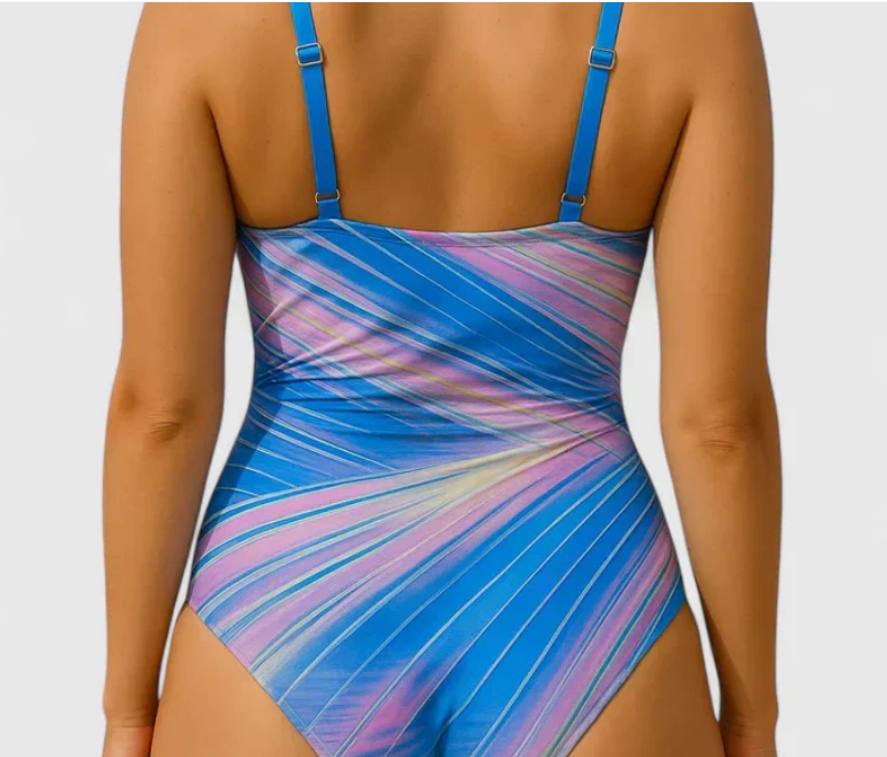 Nabalu Elvara | Women’s Striped Wrap One Piece Swimsuit