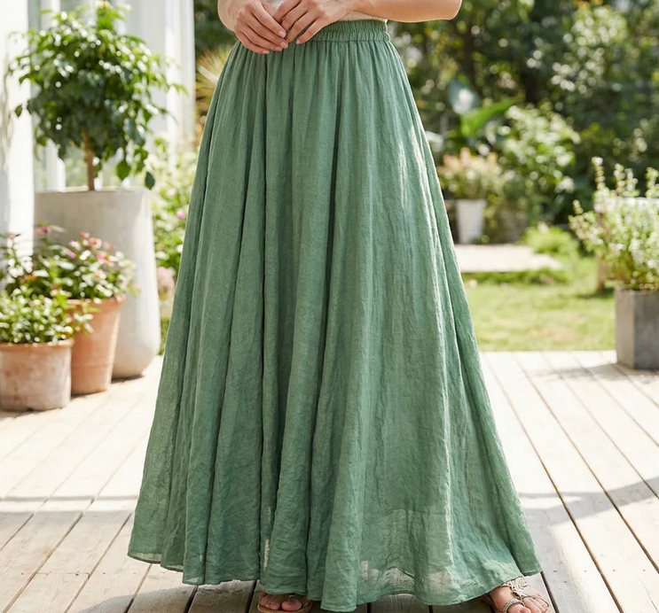 Nabalu Avelune | Women’s Flowing Elastic Waist Maxi Skirt