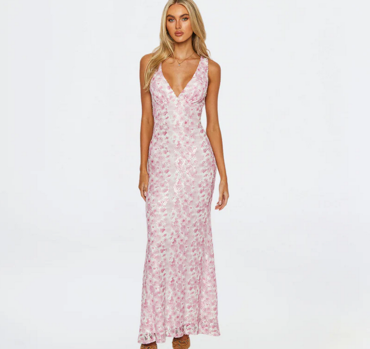 Nabalu Sofia | Women’s Floral Fitted Evening Maxi Dress