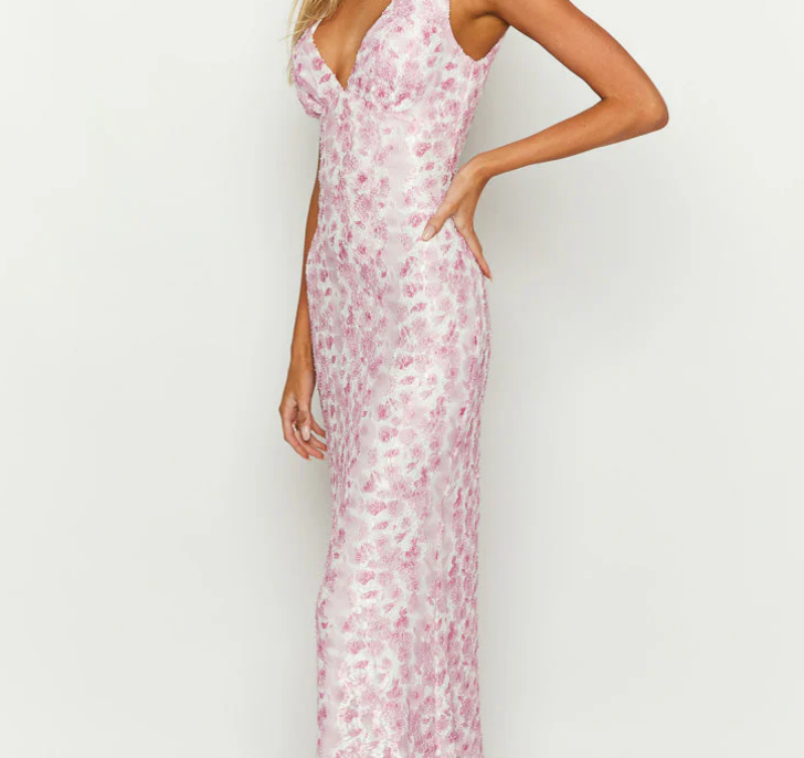 Nabalu Sofia | Women’s Floral Fitted Evening Maxi Dress
