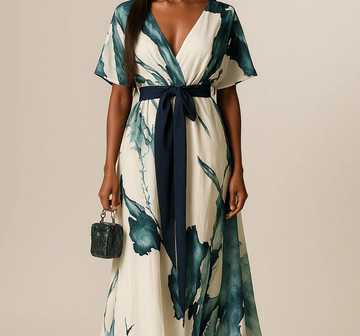 Nabalu Seraphine | Women’s Botanical Wrap Maxi Dress