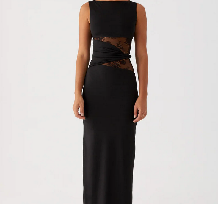 Nabalu Serena | Women’s Lace Panel Sleeveless Evening Maxi Dress