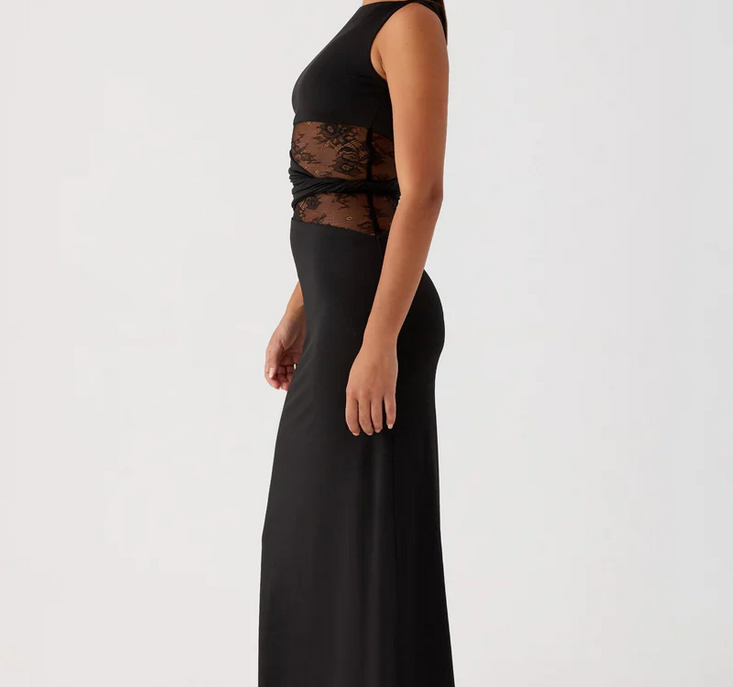 Nabalu Serena | Women’s Lace Panel Sleeveless Evening Maxi Dress