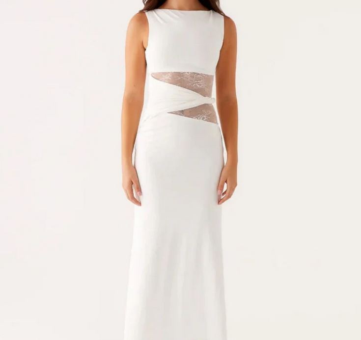 Nabalu Serena | Women’s Lace Panel Sleeveless Evening Maxi Dress