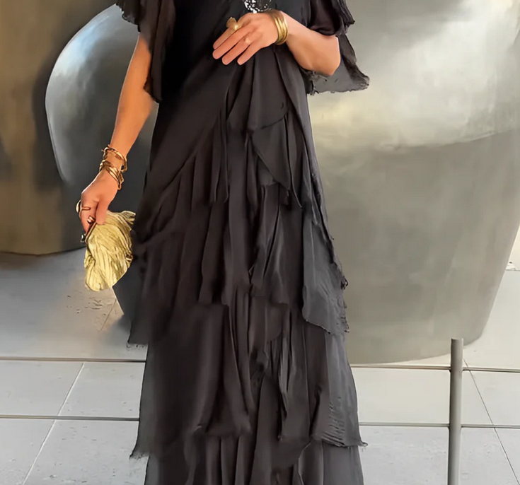 Nabalu Elowen | Women’s Long Sleeve Ruffle Dress