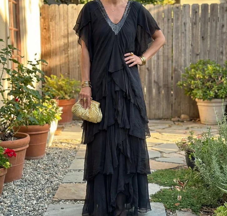 Nabalu Elowen | Women’s Long Sleeve Ruffle Dress