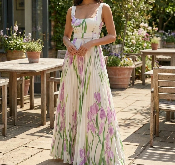 Nabalu Serelina | Women’s Pleated Maxi Dress