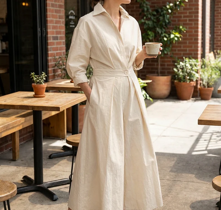 Nabalu Sofia | Women’s Tailored Wrap Shirt Maxi Dress