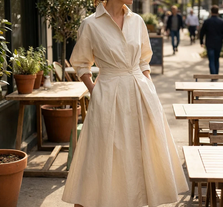 Nabalu Sofia | Women’s Tailored Wrap Shirt Maxi Dress