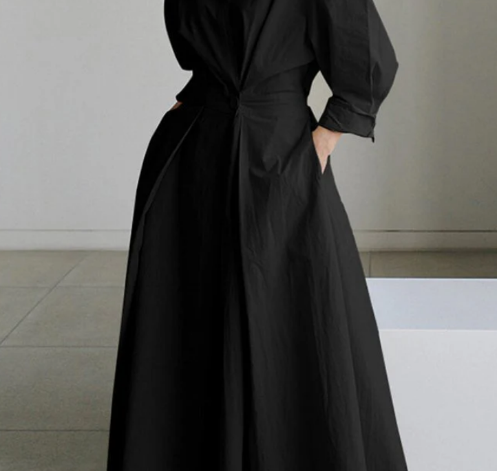 Nabalu Sofia | Women’s Tailored Wrap Shirt Maxi Dress