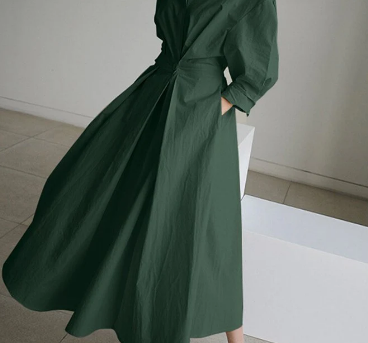 Nabalu Sofia | Women’s Tailored Wrap Shirt Maxi Dress