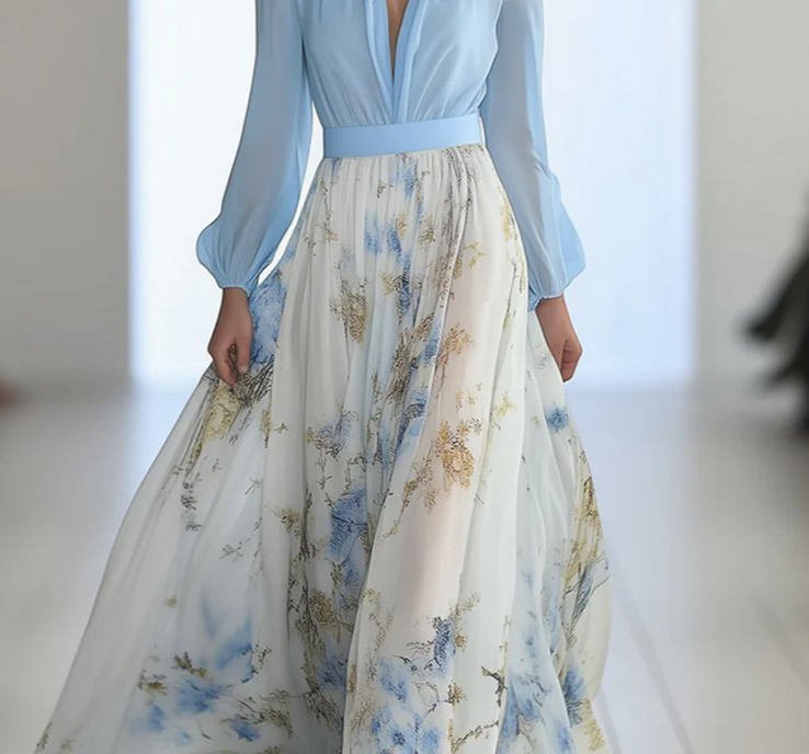 Nabalu Elise | Floral Print Flowing Maxi Dress