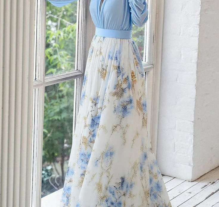 Nabalu Elise | Floral Print Flowing Maxi Dress