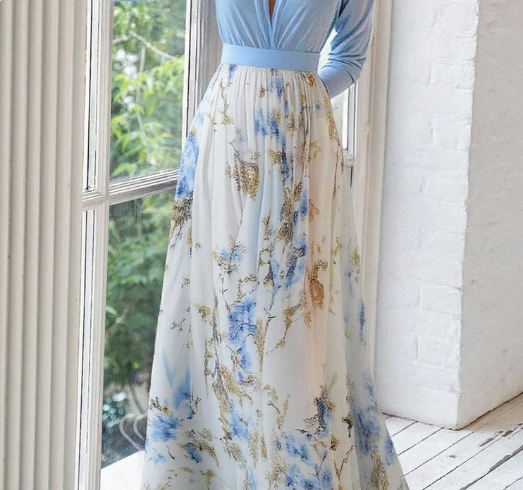 Nabalu Elise | Floral Print Flowing Maxi Dress