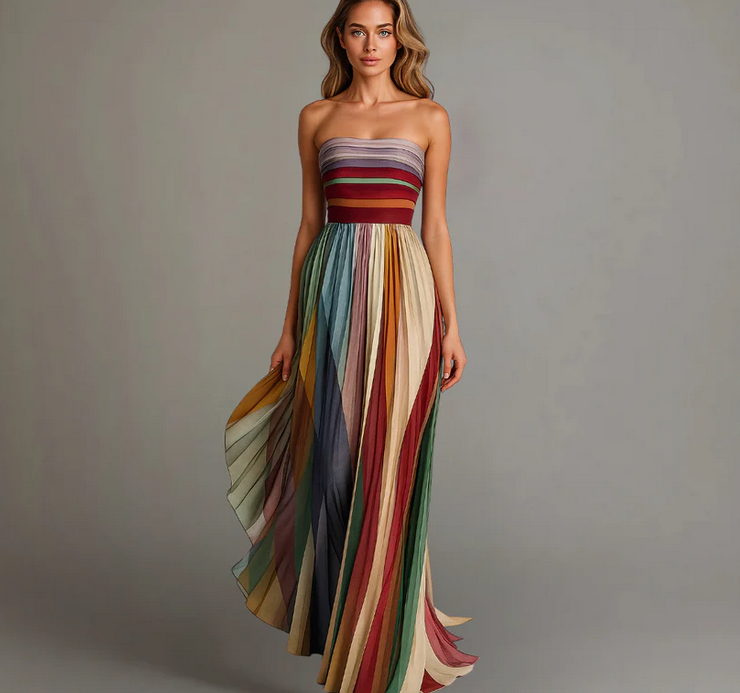 Nabalu Women’s Pleated Maxi Dress – Elegant Style with Graceful Movement