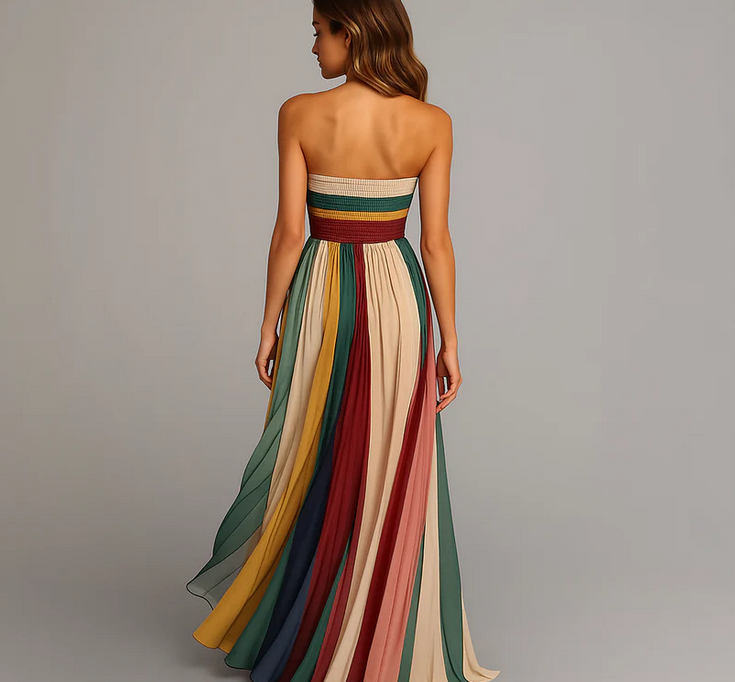Nabalu Women’s Pleated Maxi Dress – Elegant Style with Graceful Movement