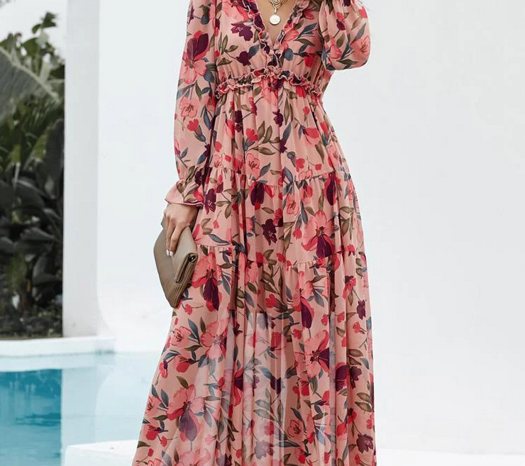 Nabalu Aurevya | Women’s Bohemian Lace-Detail Maxi Summer Dress