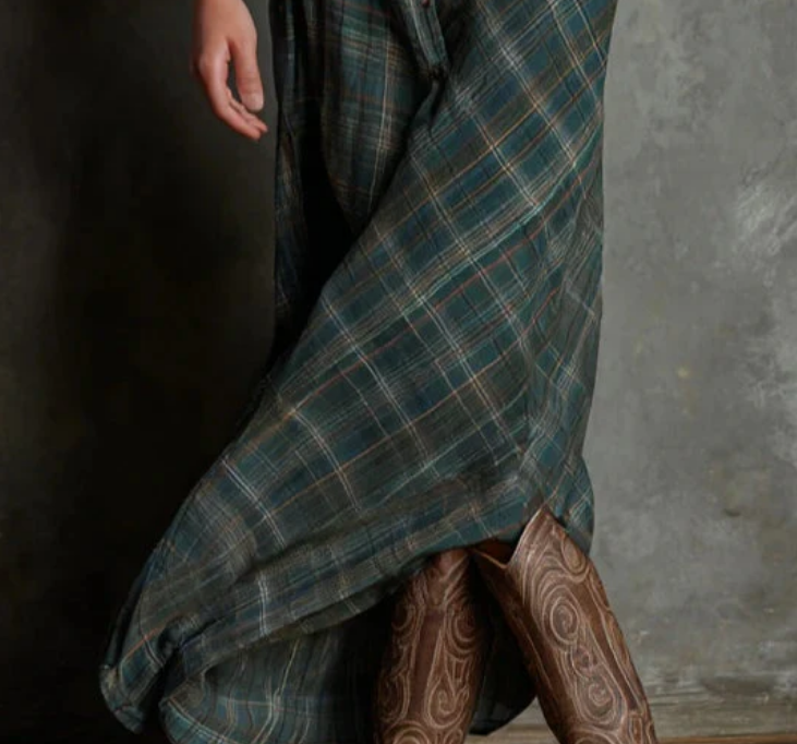 Nabalu Therenne | Women’s Plaid Shirt Maxi Dress
