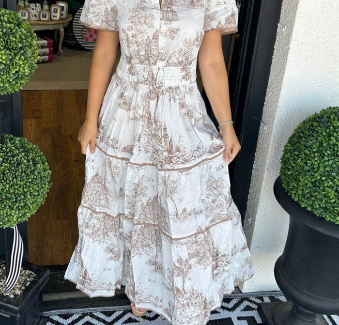 Nabalu Serelune | Women’s Printed Tiered Maxi Dress