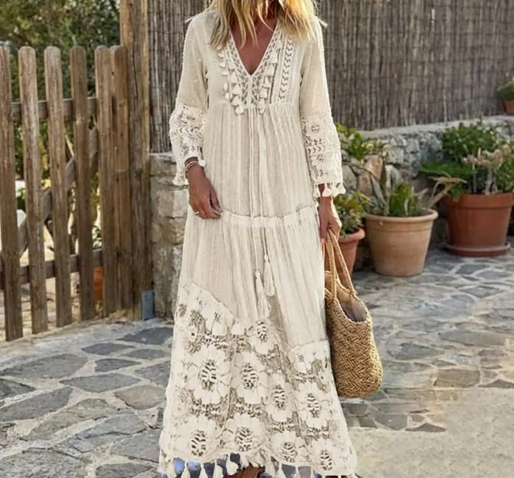 Nabalu Yarisse | Women’s Tassel Detail Boho Maxi Dress
