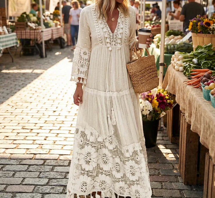 Nabalu Yarisse | Women’s Tassel Detail Boho Maxi Dress