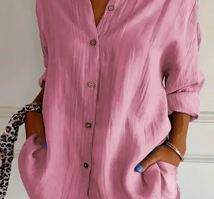 Nabalu Noa | Relaxed Button Front Spring Blouse