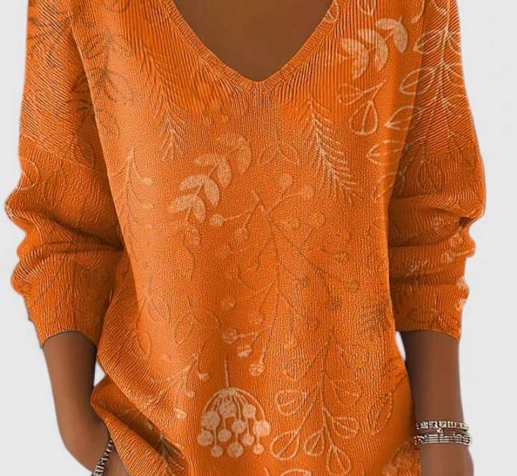 Nabalu Orelisse | Elrgant V Neck Long Sleeve Blouse