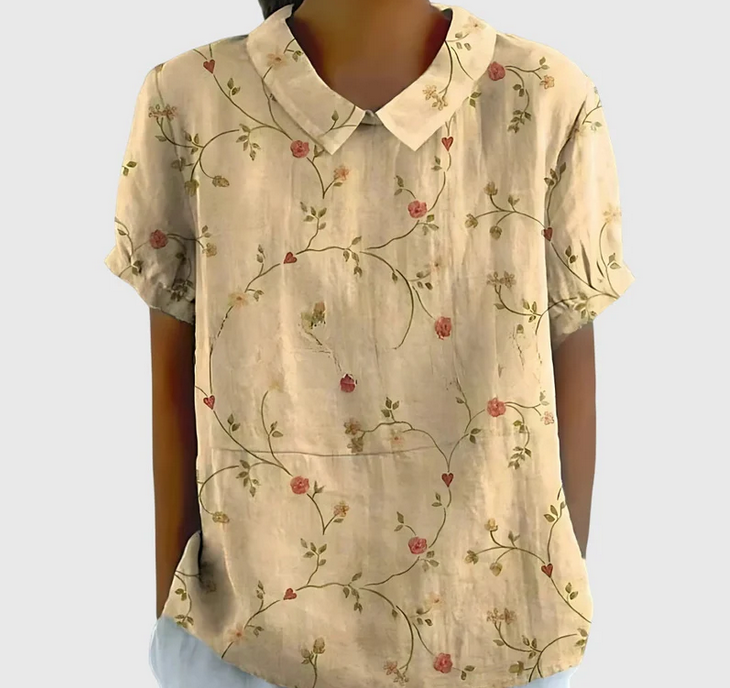 Nabalu Elowenra | Floral Print Collar Blouse