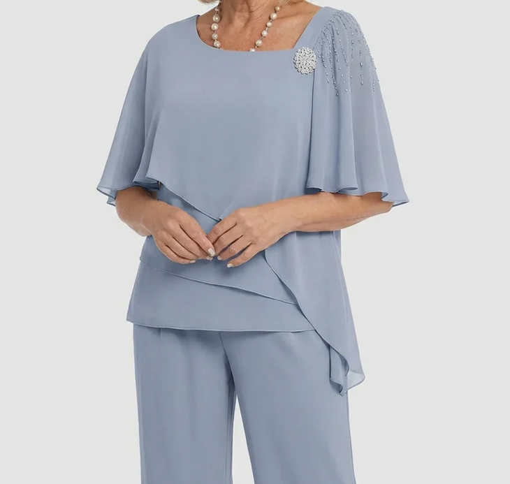 Nabalu Women’s Summer 2 Piece Set – Elegant Top and Wide Leg Pants