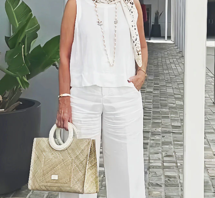 Nabalu Women’s Casual 2 Piece Summer Set – Sleeveless Top and Wide Leg Pants