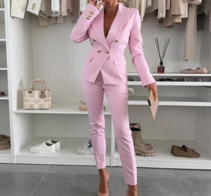 Nabalu Women’s Formal 2 Piece Blazer Set – Tailored Blazer and Pants