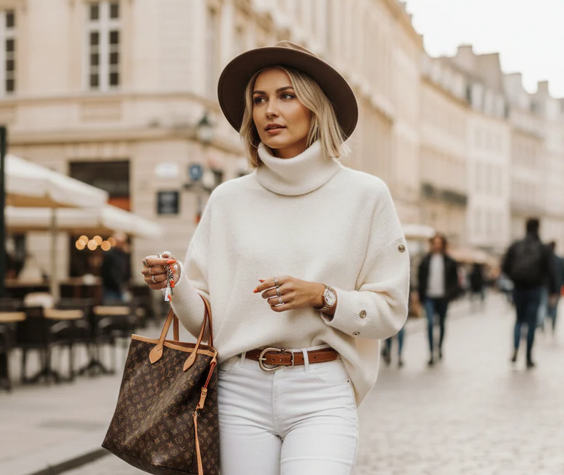 Nabalu Elegant classy knit turtleneck sweater