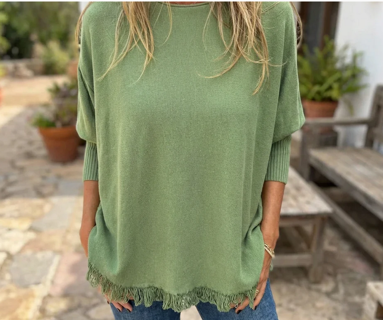 Nabalu Nerisse | Women’s Relaxed Knit Batwing Sleeve Top