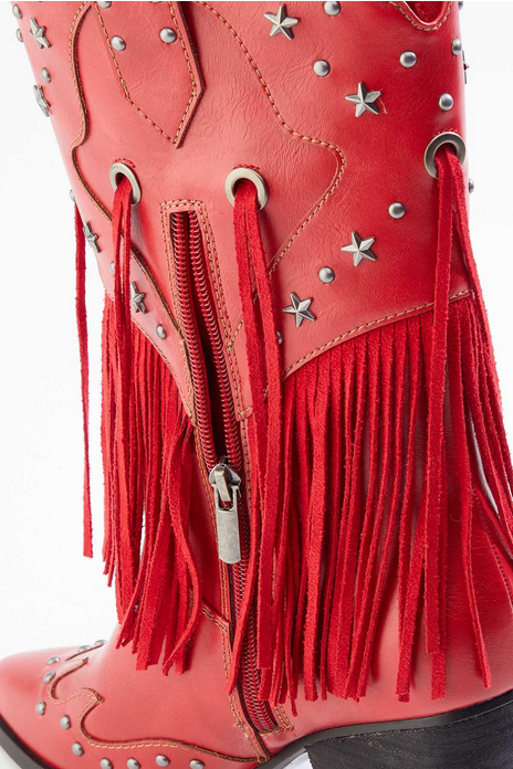 Cato Fashions Star Studded Fringe Western Boots