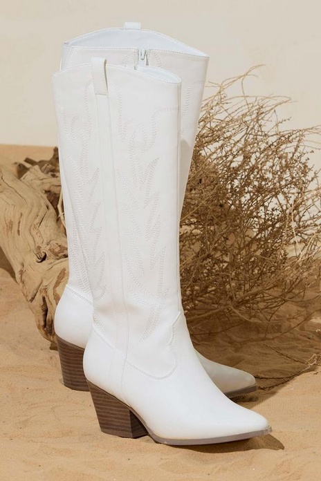 Cato Fashions Tall White Western Boots
