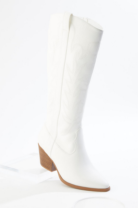 Cato Fashions Tall White Western Boots