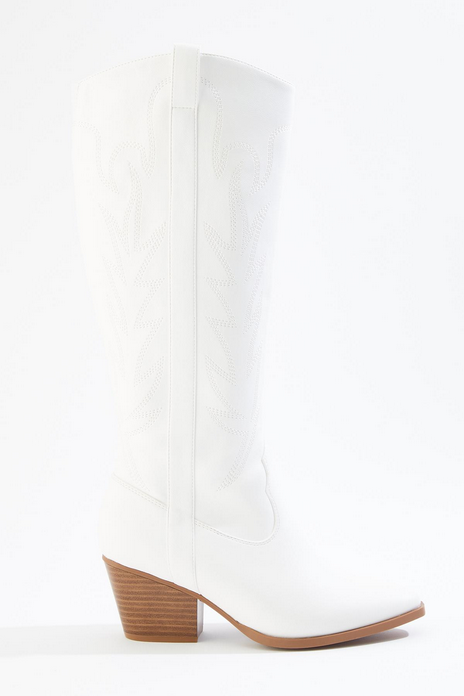 Cato Fashions Tall White Western Boots