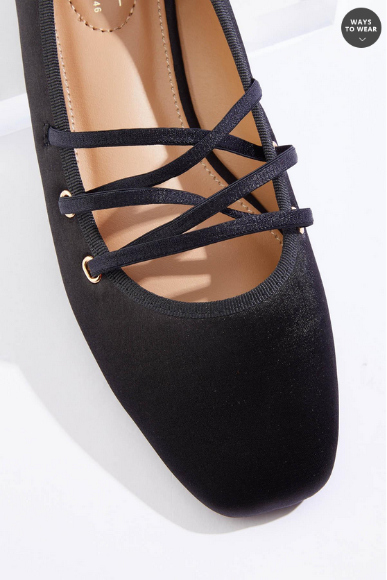 Cato Fashions Criss Cross Stretch Band Ballet Flats